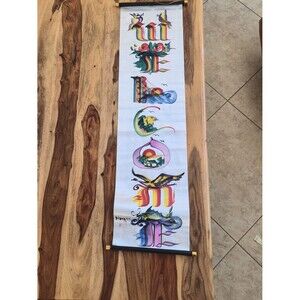 Vtg. Chinese Silk Handpainted Hanging Scroll